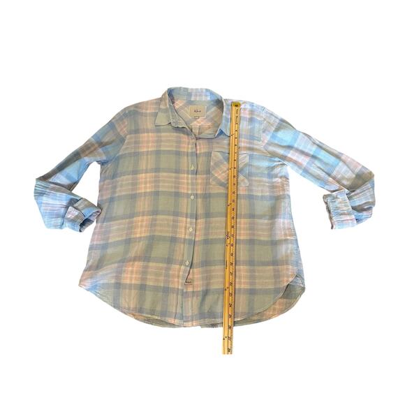 Rails Women’s Pink/Blue Charli Linen Blend Plaid Button Up LS Shirt Size L - Picture 4 of 10
